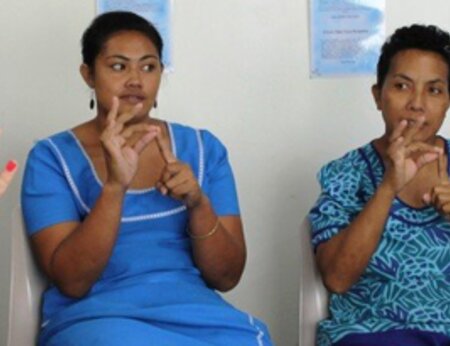 Australian Volunteer Caroline Conlon at SENESE teaching and empowering deaf students and adults